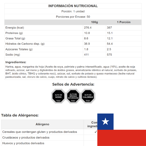 WooCommerce - Información Nutricional Chile